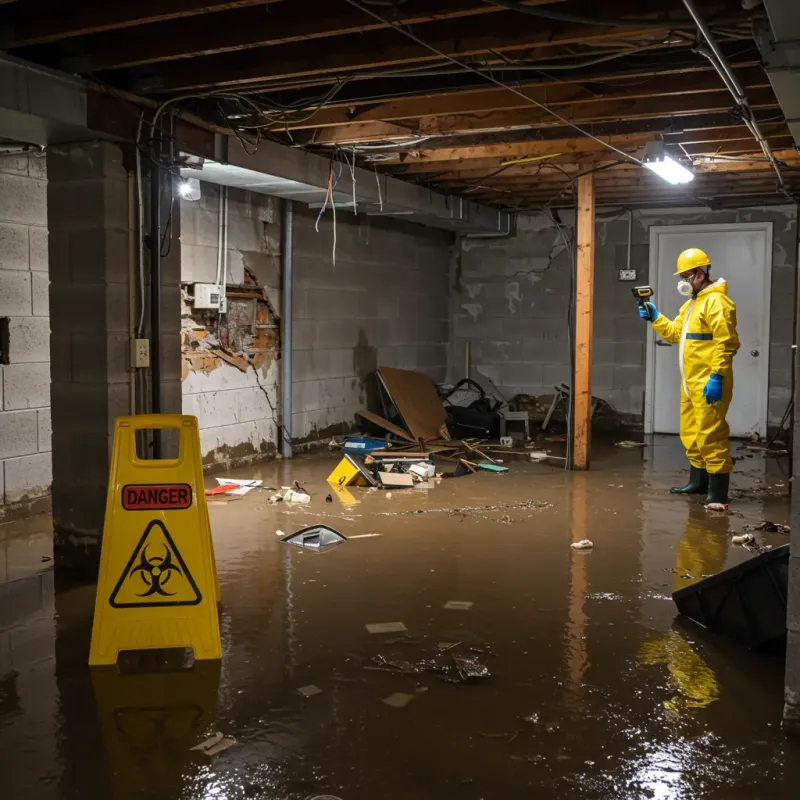 Flooded Basement Electrical Hazard in Donora, PA Property